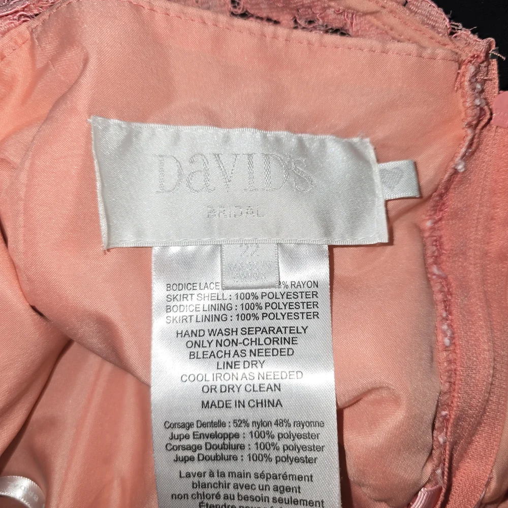 David's Bridal Coral Lace Dress - Picture 4 of 4